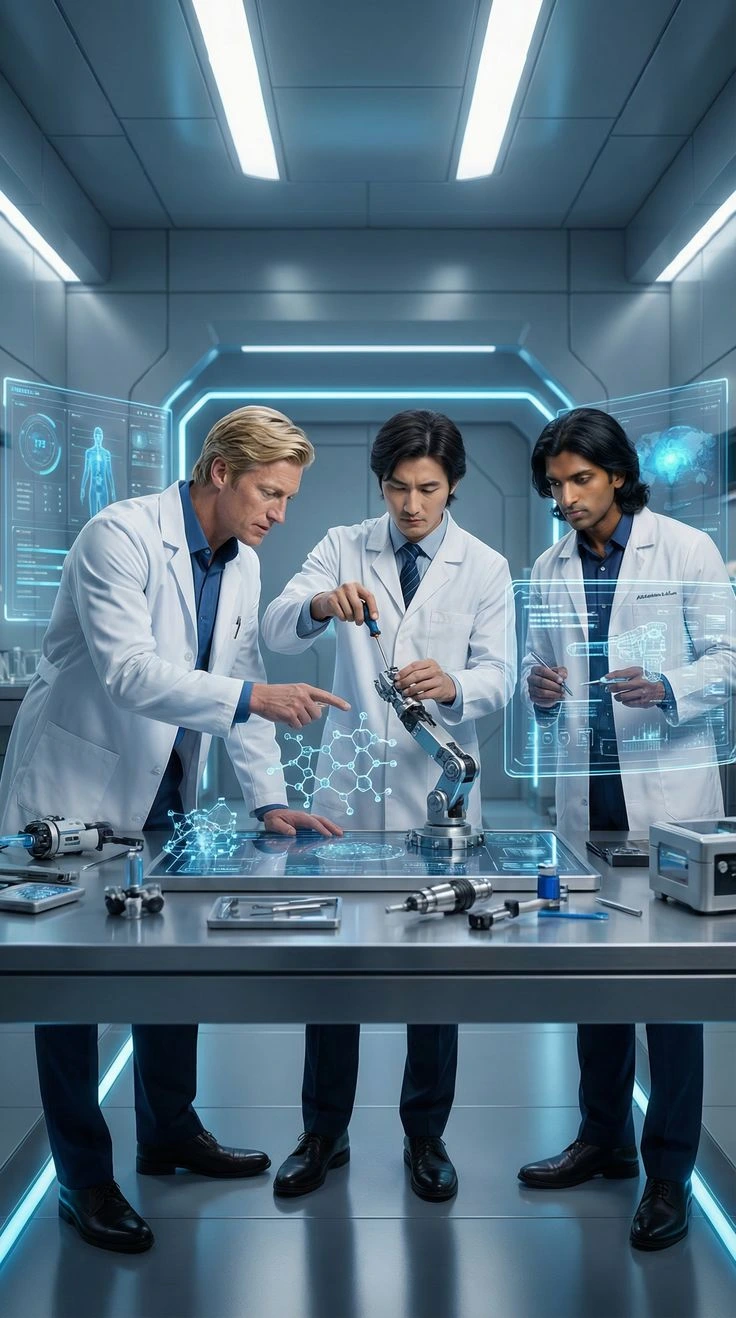 Research lab with scientific instruments